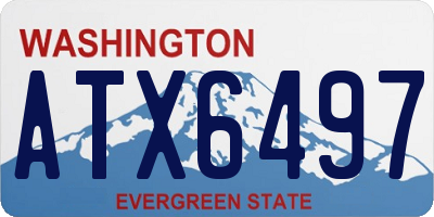 WA license plate ATX6497