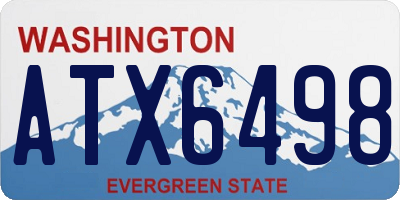 WA license plate ATX6498