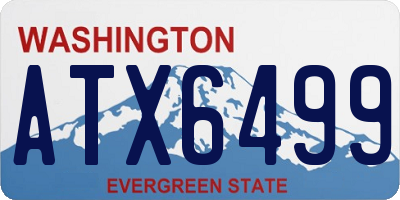 WA license plate ATX6499