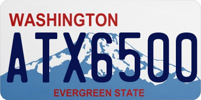 WA license plate ATX6500
