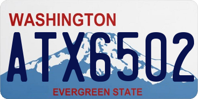 WA license plate ATX6502
