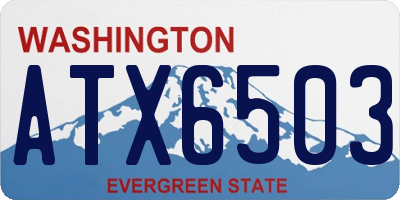 WA license plate ATX6503