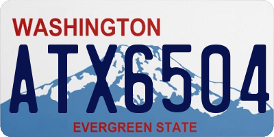 WA license plate ATX6504
