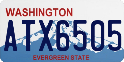 WA license plate ATX6505