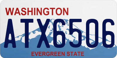 WA license plate ATX6506