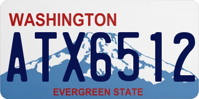 WA license plate ATX6512