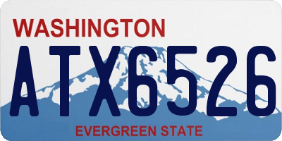 WA license plate ATX6526
