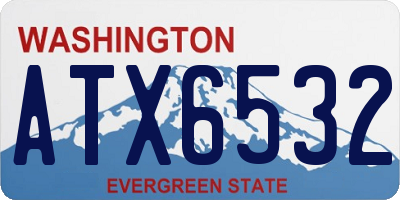WA license plate ATX6532