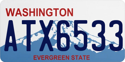 WA license plate ATX6533