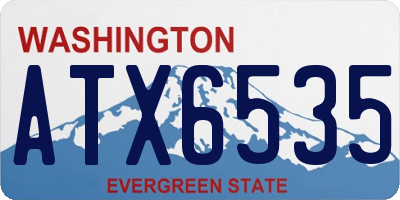 WA license plate ATX6535