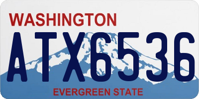 WA license plate ATX6536