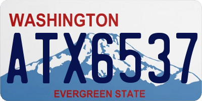WA license plate ATX6537