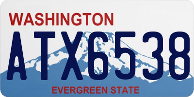 WA license plate ATX6538