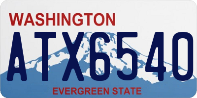 WA license plate ATX6540