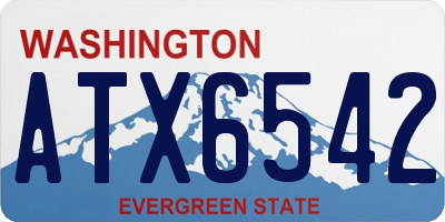 WA license plate ATX6542