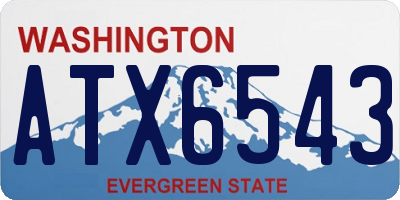 WA license plate ATX6543