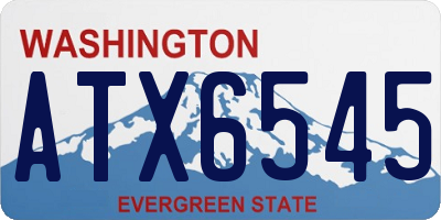 WA license plate ATX6545