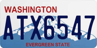 WA license plate ATX6547