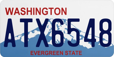 WA license plate ATX6548