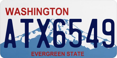 WA license plate ATX6549