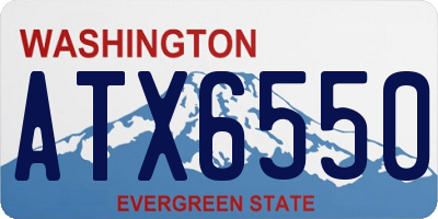 WA license plate ATX6550
