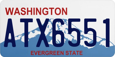 WA license plate ATX6551
