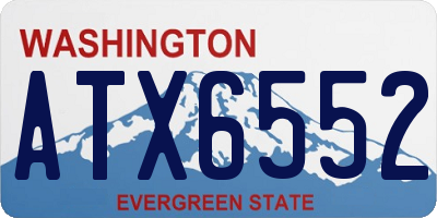 WA license plate ATX6552