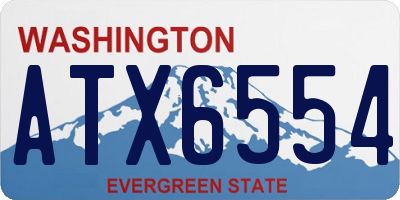 WA license plate ATX6554
