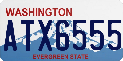 WA license plate ATX6555