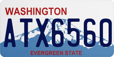 WA license plate ATX6560