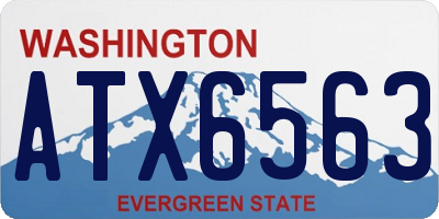 WA license plate ATX6563