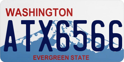 WA license plate ATX6566