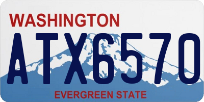 WA license plate ATX6570