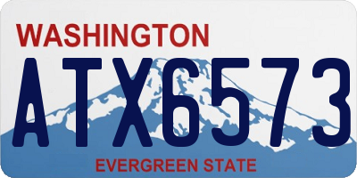 WA license plate ATX6573