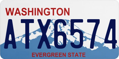 WA license plate ATX6574