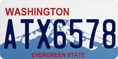 WA license plate ATX6578