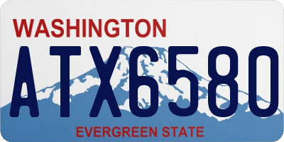 WA license plate ATX6580