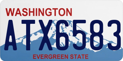 WA license plate ATX6583