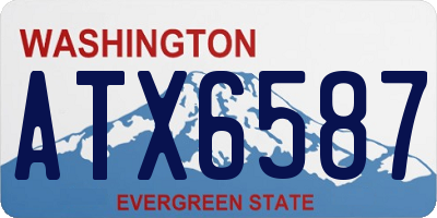 WA license plate ATX6587
