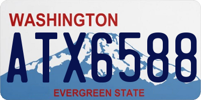 WA license plate ATX6588