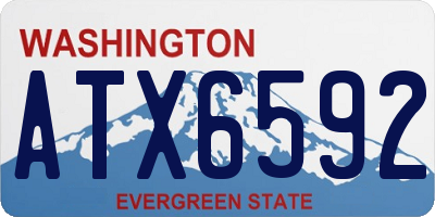 WA license plate ATX6592