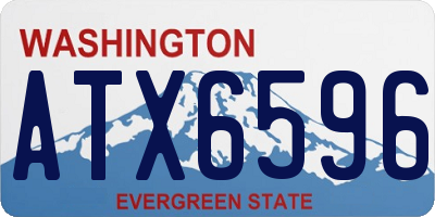 WA license plate ATX6596
