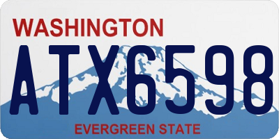 WA license plate ATX6598