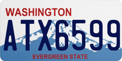 WA license plate ATX6599