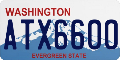 WA license plate ATX6600