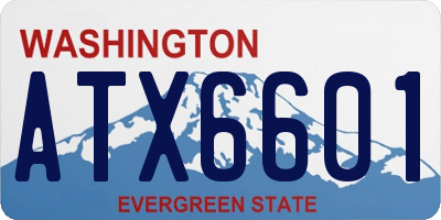 WA license plate ATX6601