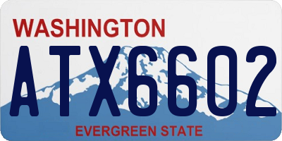 WA license plate ATX6602