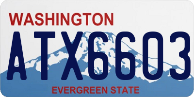 WA license plate ATX6603