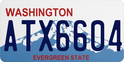WA license plate ATX6604
