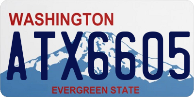 WA license plate ATX6605